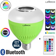 Caixa de Som Lâmpada LED RGB Bluetooth LEY-1733 Lehmox - Verde